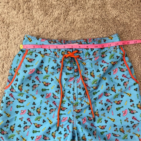 Beach Bros Cinco de Mayo Men’s Novelty Printed Swim Trunks Sombreros Size Small - Picture 9 of 15